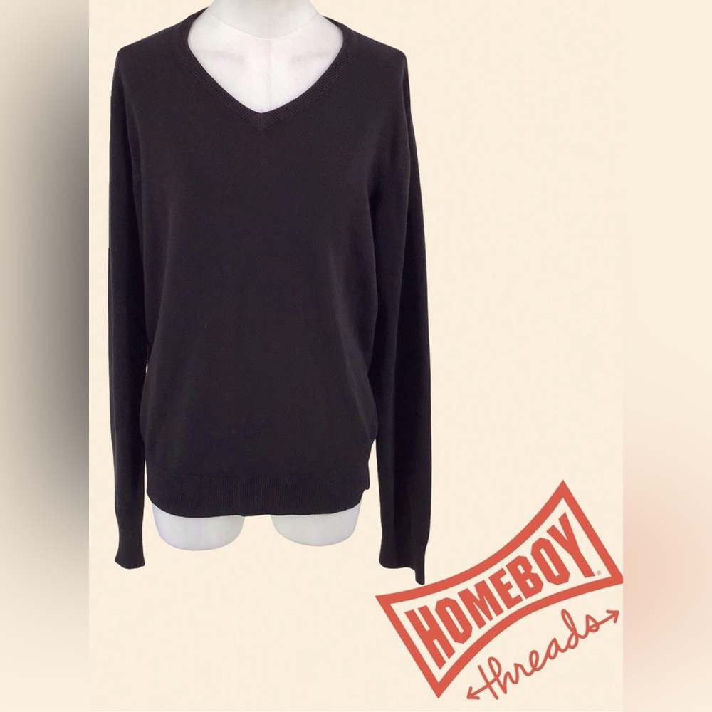 Cedar Wood State Black V-Neck Sweater